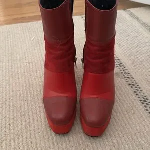 Red Women's Platform Ankle Boots